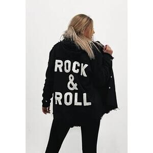 Elan Women’s Distressed Frayed Fringed Rock & Roll Jacket
